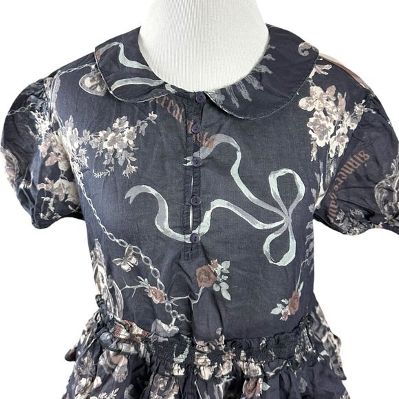 UO Kimchi Blue Coquette Ethereal Vintage Inspired Ruffle Sheer Mini Dress Small - Picture 5 of 11